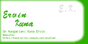 ervin kuna business card